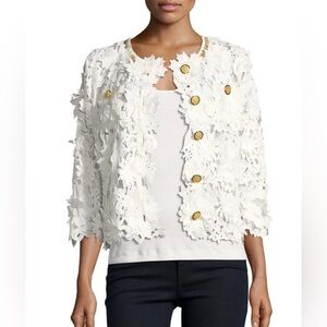 Michael Simon Floral Crochet Jacket Ivory size Large